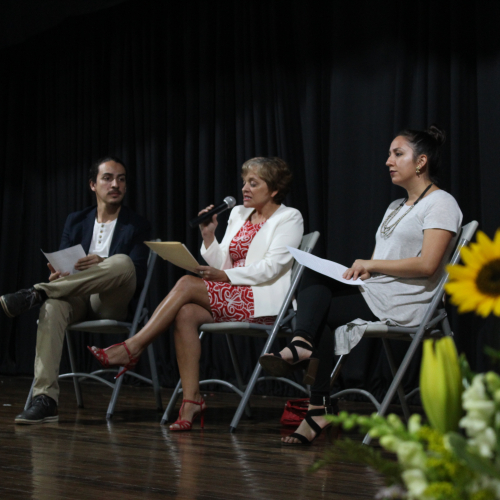 Dra. Luz Marina Vásquez, Directora del CIDICER (centro); investigadores Lic. Damián Herrera (izquierda) y Lic. Andrea Molina (derecha).